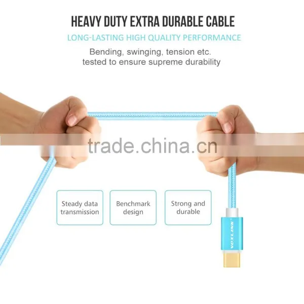Voxlink 1m TYPE-C Male to Male Mobile Phone Data Cable Charging Cable Nylon Braided Metal Wire Type C to Type C Cable photo-3