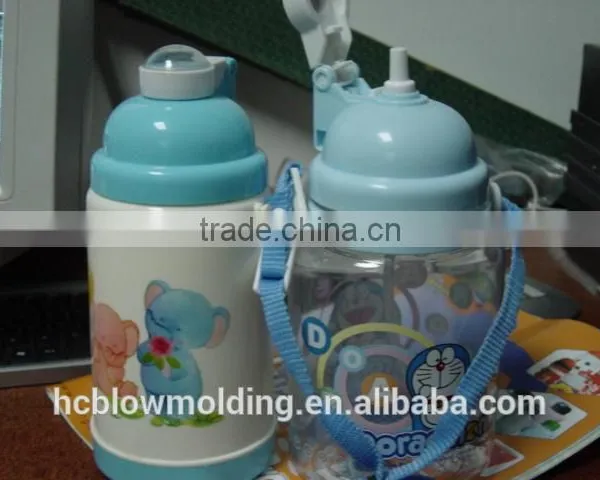 OEM Blow Molding PP Plastic Water Bottle With Straw HDPE Kids Drinking Bottle for Sale, photo-3