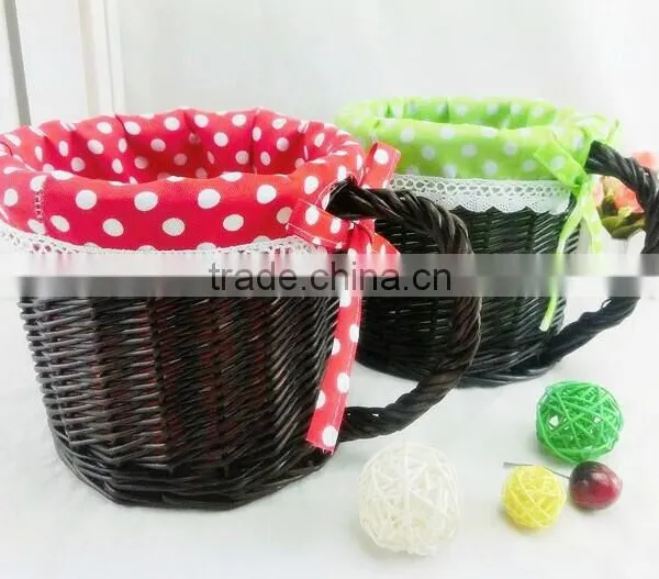 Handmade Wicker Christmas Gift Basket Empty Wicker Easter Basket photo-3