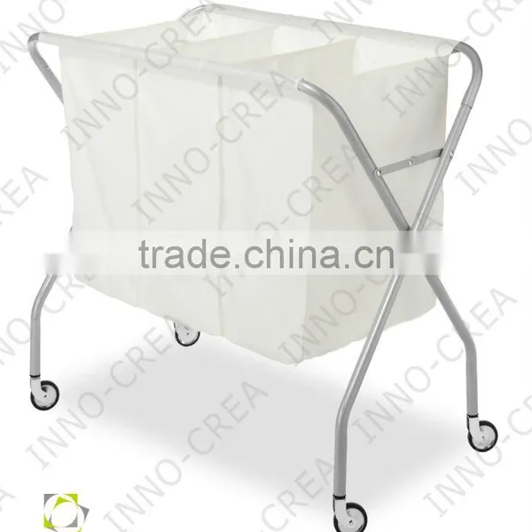 3 Section Laundry Sorter, Silver photo-2