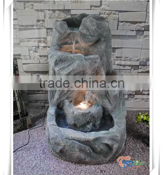Rock Antique Garden Outdoor Water Fountain Resin Waterfall Feature photo-2