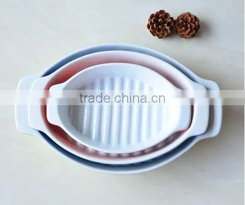 7''/9''/11'' Fish Shape Bakeware Ceramic Fish Bakeware Noodle Ceramic Tray Fish Shape Bakeware Set photo-6