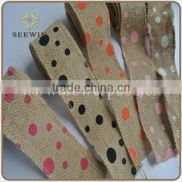 Hot Sale Color Dot Jute Ribbon/natural Jute Ribbon/The Jute Ribbon of Environmental Protection photo-2