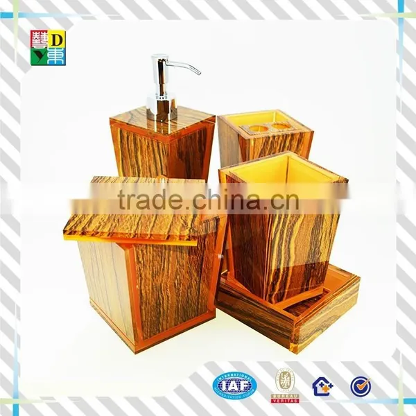 High Quality Wood Grain Acrylic Bathroom Set for Hotel /2015fashion Acrylic Supplies for Hotel Equipment in Wholesaler Price photo-4