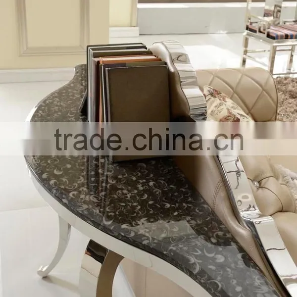 2016 New Design Modern European Style Stainless Steel Base PU/top Grain Leather Sofa Furniture Chesterfield Sofa Furniture photo-6
