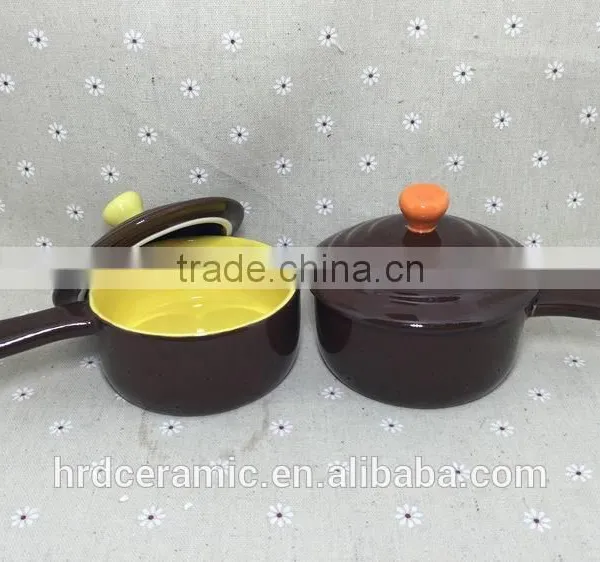 Wholesale Stocked Ceramic Soup Bowl With Silicone Lid and Handle photo-6