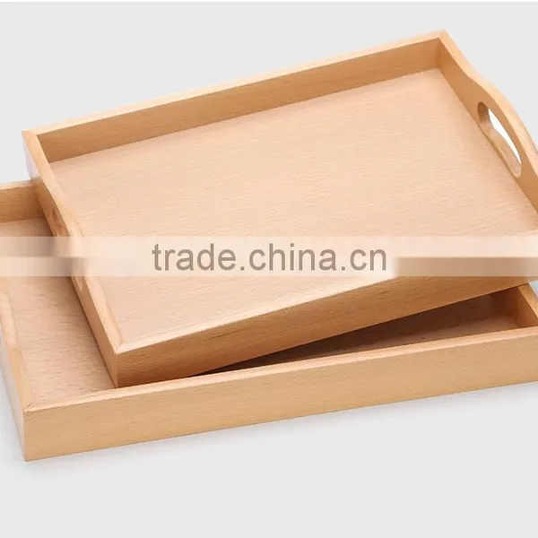 Home Deco Unfinished Beech Wood Serving Tray for Food photo-1