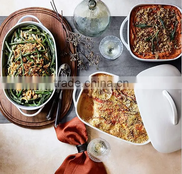 Customized Ceramic Oval Bakeware Cake Plate photo-2