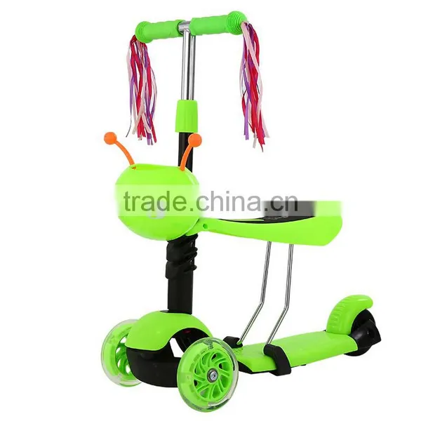 3 in 1 Scooter Factory Price 3 Wheel pu Flashing Aluminum Mini Kids Scooter Cheap Sale photo-3