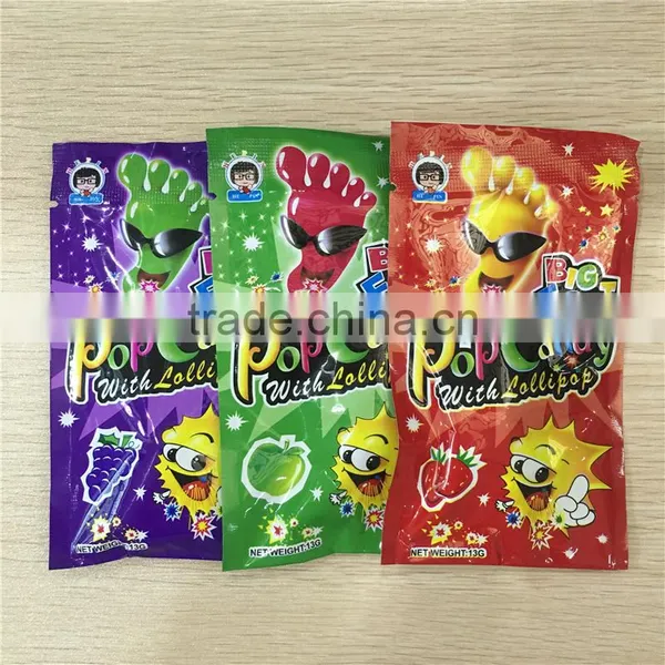 Popping+Lollipop Mixed Flavors Big Foot Pop Candy With Lollipop 13g photo-3