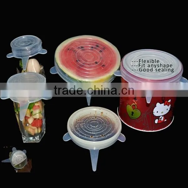 FDA Approved 6 Pack Set Silicone Stretch Food Covers for Whoelsale photo-2