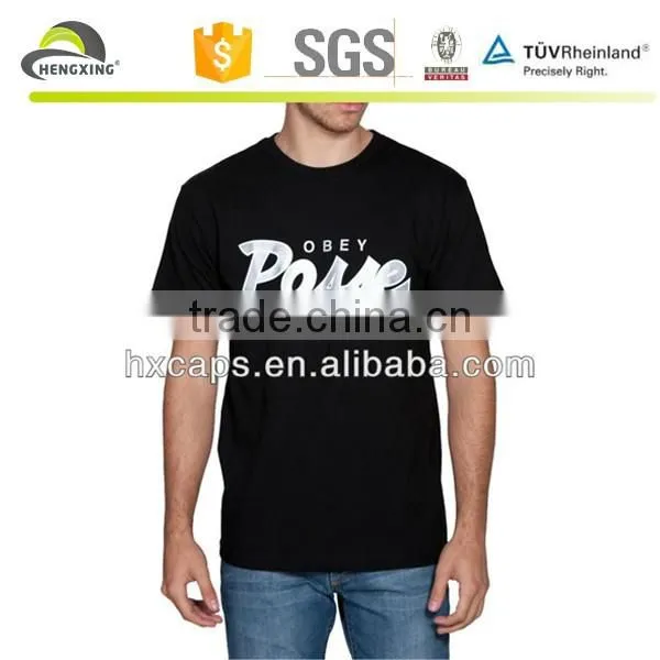 Custom Black Men Blank Plain T-shirts photo-2
