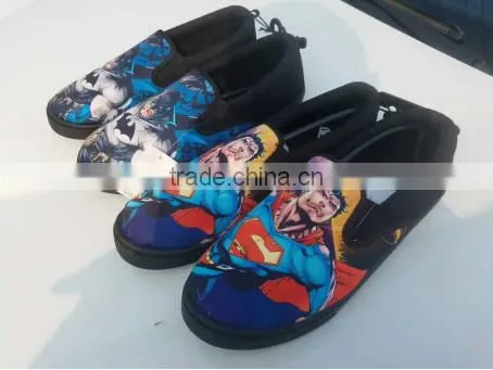 Adult Cartoon Pattern Black Canvas Shoes No Name Brand Slip On Casual Shoe Surplus Stock Liquidation photo-2