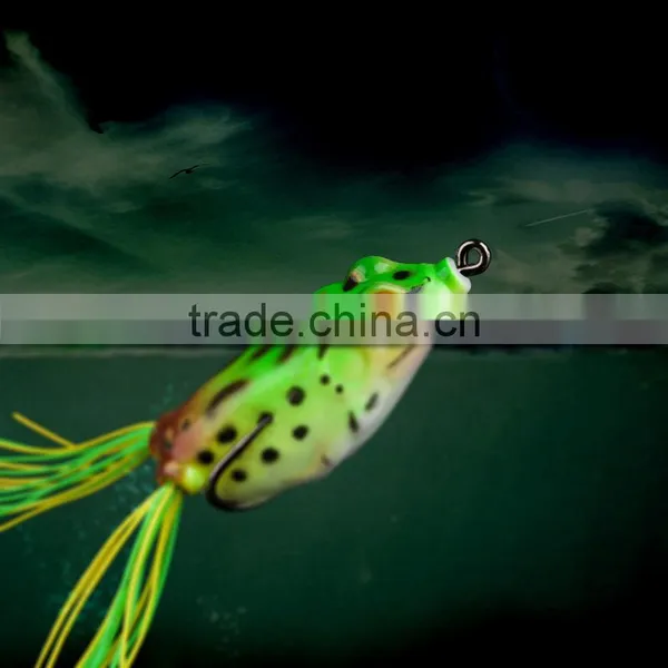 3D Eyes Artificia OEM ColorfulJigging Vibe Trolling Soft Plastic Frog Fishing Lure photo-2
