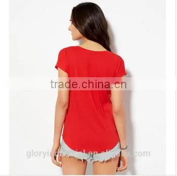 Red Loose Custom Colour Changing T-shirt for Girls photo-2