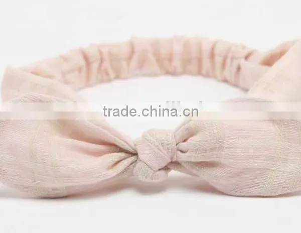 Plaid Yarn Dye Woven Fabric Headband for Kids photo-3