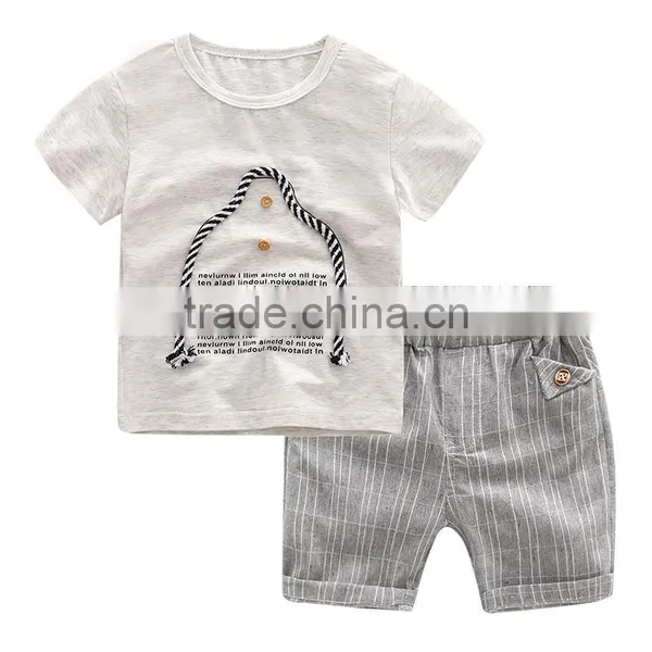 Wholesale Quality Cotton Boy Clothes Set With Pattern Kids Two Pieces Set photo-5