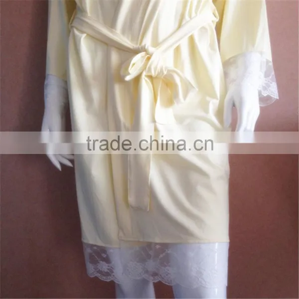 Wholesale High Quality Modal Yellow Lace Bride Robe Arm Sleeve Lace photo-4