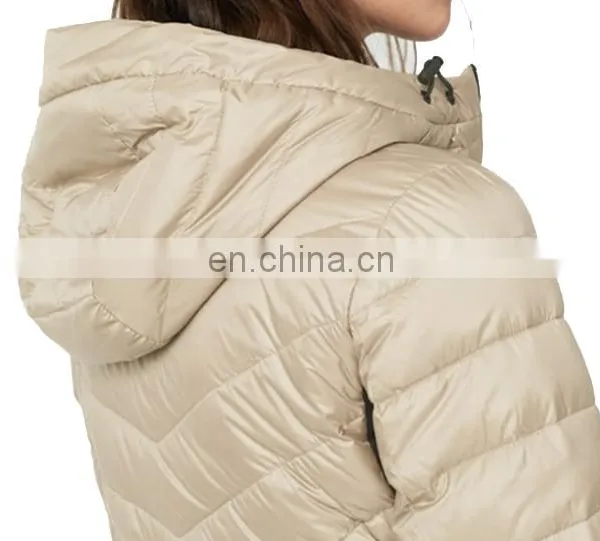Chinese Manufacturer 100% Polyester Shell Slim Quilted Down Jacket photo-4