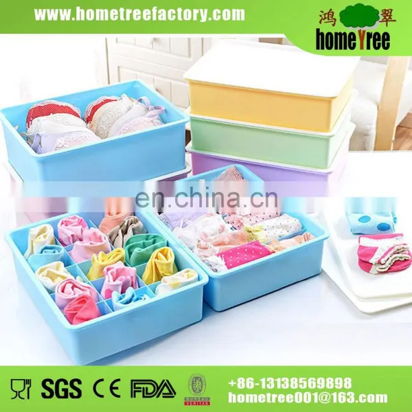 15 Dividers Fashion Colorful Underwear Storage Box Socks Storage Boxes With Lid photo-2