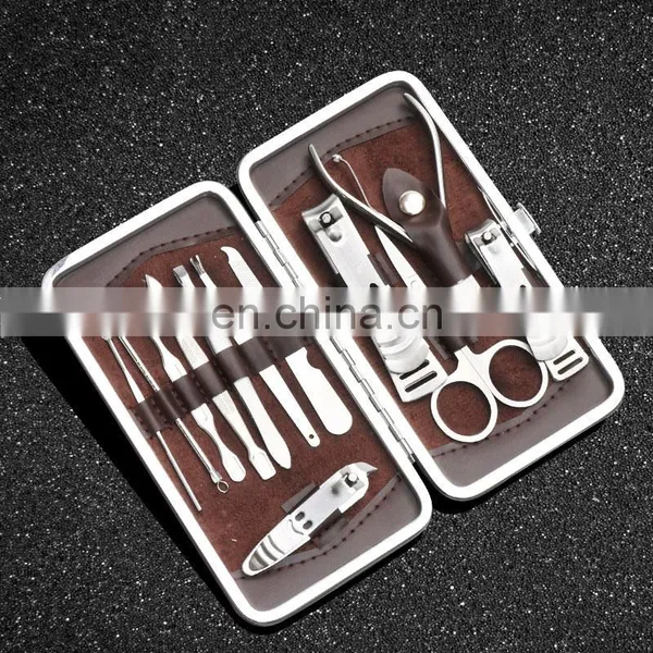 Stone Pattern Case+12 in 1 Pcs Nail Clipper Kit Nail Care Set Pedicure Scissor Tweezer Knife Ear Pick Utility Manicure Set Tools photo-4