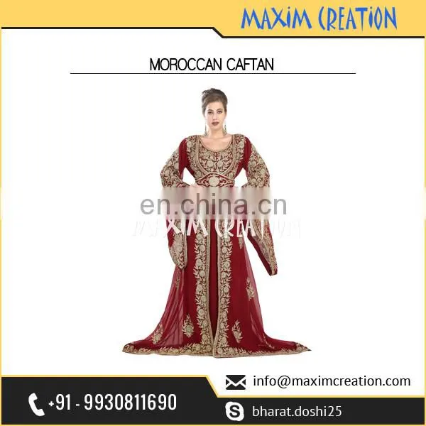 Elegant Moroccan Khaleeji Thobe Party Dress Caftan For Women photo-3