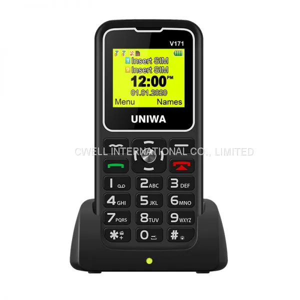 China Old Man Phones Uniwa V171 SOS Big Battery Button 2G Senior Phone
