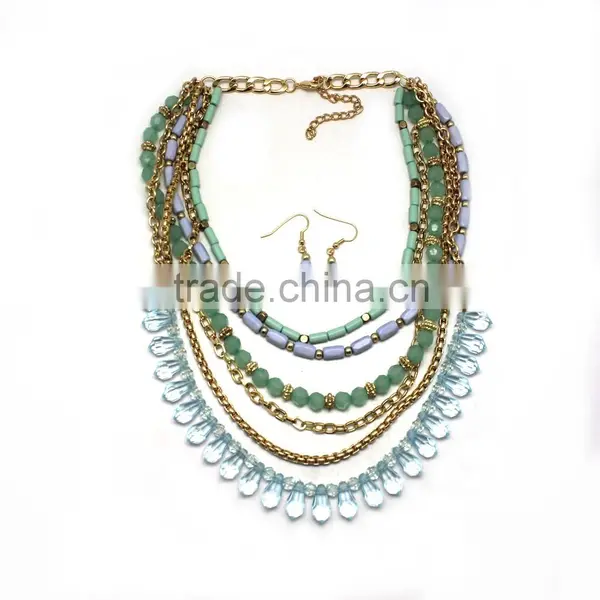 2015 Popular Handmade African Resin Beaded Jewelry Set Yiwu Wholesale photo-2