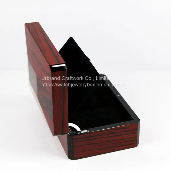 Custom Solid Wood Jewelry Box Pasted With Natural Wood Skin High Gloss Piano Lacquer Wooden Gift Packaging Box photo-2
