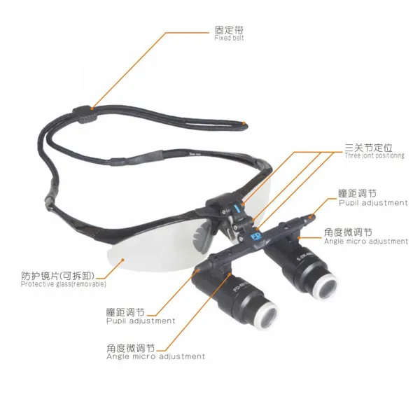 Dental ENT Veterinary Medical Examination Surgery 4.0X 5.0X 6.0X Binocular Loupe Surgical Magnifier photo-3