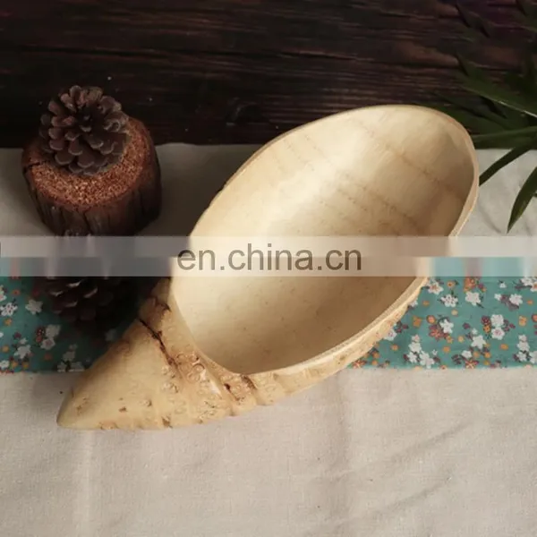 Bamboo Root Small Biodegradable Snack Tableware Dinner Bar Wedding Candy Plate for Dried Fruit and Nuts Snack Tea Set With Tray photo-4
