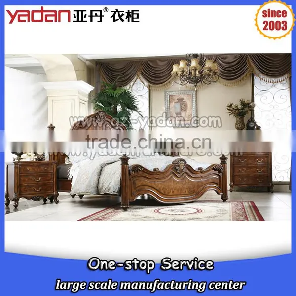 Wood Luxury Double Bed Designs With Box and Nightstand of Bedroom Furniture photo-5