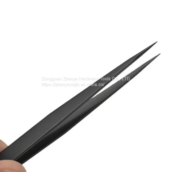 Precision Stainless Steel Hard Anti-static Tweezers Bird's Nest Hair Picking Clip Maintenance Tweezers Pointed Elbow All Black 11 Tweezers photo-5