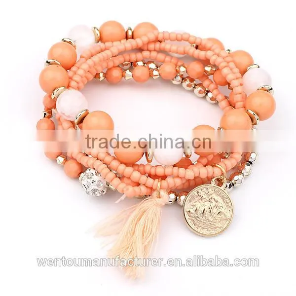 Handmade Jewelry Cuff Bracelet Multi Strand Glass Seed Beads Cuff Bracelet photo-3