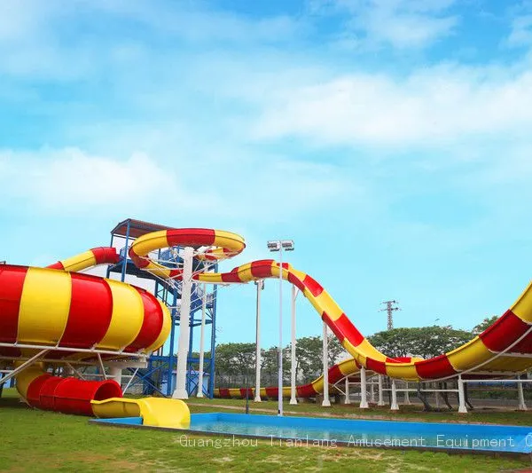 Large Water Park Equipment Children's Water Combination Slide Swimming Pool Fiberglass Rainbow Slide Water House Water Village photo-3