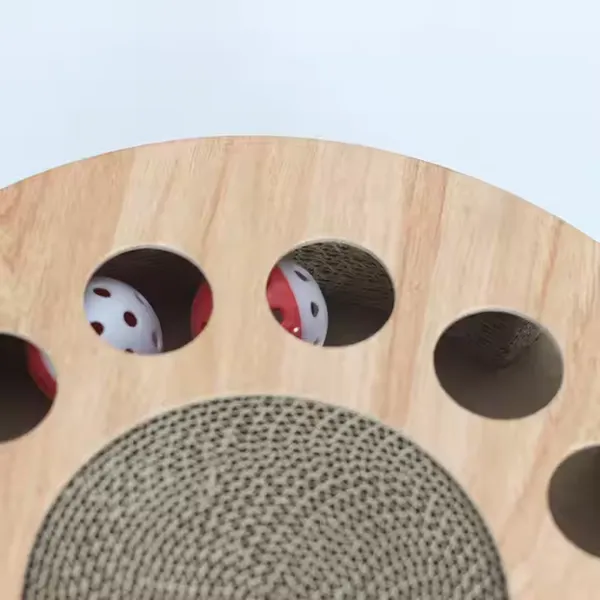 Cat Scratching Board Track Cat Toy, With Catnip for Indoor Cats - Circular Busy Box Scratching photo-3