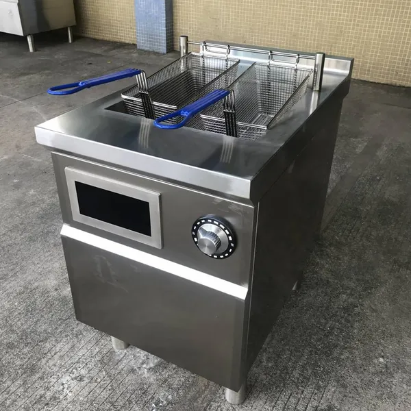 Electromagnetic Deep Fryer for Fried Dough Sticks, Cabinet-style French Fry Machine, Single-cylinder Deep Fryer, Commercial Electric Deep Fryer for Fried Chicken Steaks, Kitchen Equipment photo-3