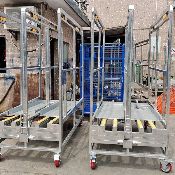 Carrito ruedado duradero para taller y almacén con 4 estantes ajustables