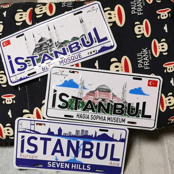Wholesale Price Personalized Turkey Istanbul Antalya Cappadocia Bodrum Tourist Keepsakes Custom Metal Stamped Souvenir License Plate Factory