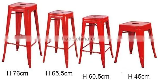 MCH-1505 Black Stackable Stool 65cm Height Industrial Metal Wood Chair photo-6