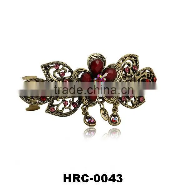 Alloy Fashion Flower Jewelry Crystal Metal Lady Hair Accessories Barrettes