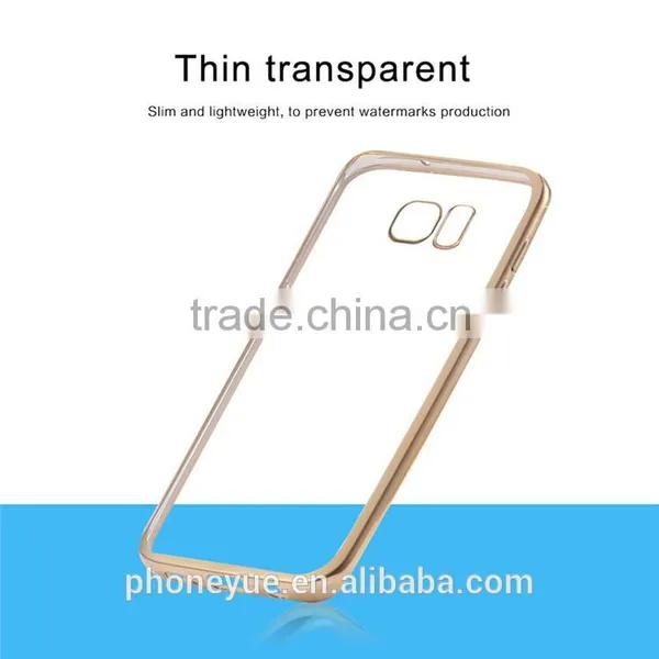 Luxury Rose Gold TPU Plating Plated Edge Soft Clear Case for Samsung S7 Edge photo-3