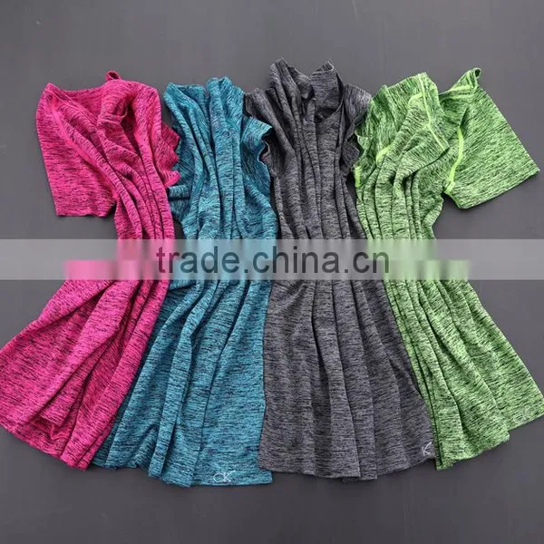 Custom Gym Yoga Shirt Women Short Sleeve T-Shirt Wholesale Yoga Wear photo-5