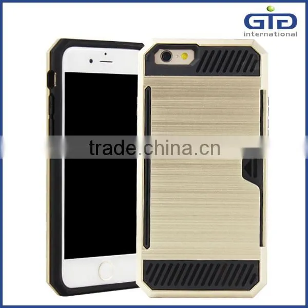 [GGIT] Fashionable OEM 2 in 1 PC+TPU Cover With Card Holder Mobile Phone Case for IPhone 6 photo-2