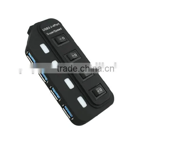 Computer Super Speed 4 Port USB 3.0 Hub With Power Cable USB Type A to Micro 3.0 B Cable photo-2