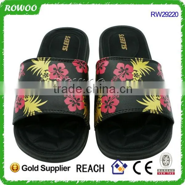 Flower Print Upper Slide Slipper Womam Beatiful Memory Foam Sandal Slipper photo-5