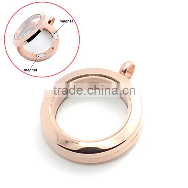 25mm Round Silver/gold/rose Gold/black Wholesale Magnet Jewelry Floating Charms Glass Lockets photo-2