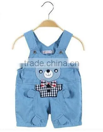 The Decimal Point Baby Bib Kids Summer Cotton Shorts Denim Pants Boy Cartoon Children Summer Thin Section photo-4