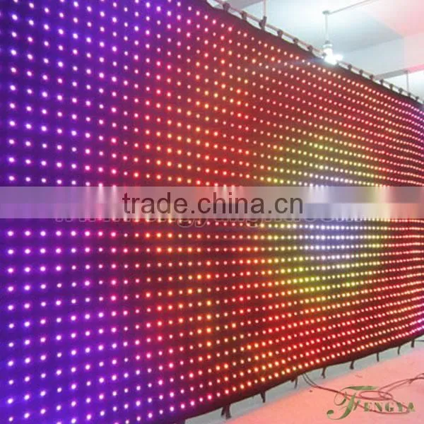 p10 3m*8m Concert backdrops foldable led video cloth/led fabric vision curtains with DMX&SD&PC Control
