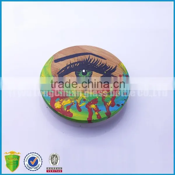 Unique Shape Handmade Art Glass of Colors Bottle With Lid.woman Shape Glass Bottle photo-4